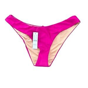 J.Crew Curved Waist Cheeky Hot Pink Bikini Bottom, Women’s M